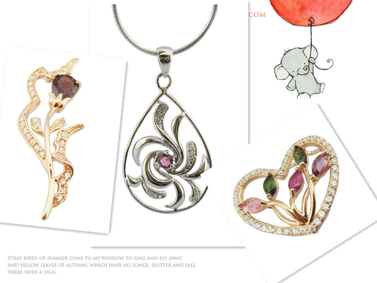 Colar de turmalina colorido para festa de casamento diária - Design simples e elegante