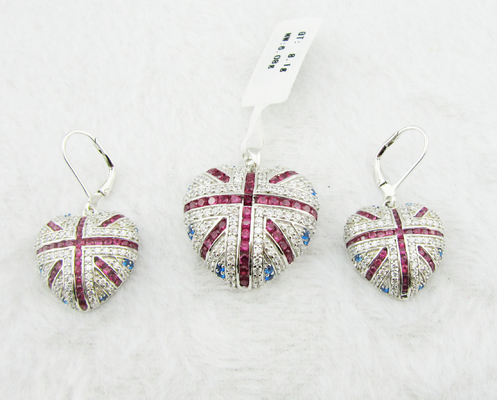 925 Sterling Silver Classic Dangle Earrings Set com fecho de lagosta
