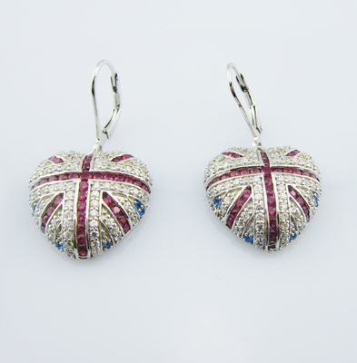 925 Sterling Silver Classic Dangle Earrings Set com fecho de lagosta