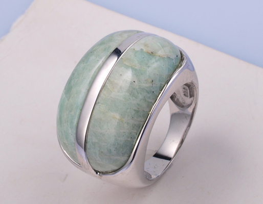 Anéis coloridos de pedra preciosa de turmalina para mulheres / Unisex 4-6g Joias de moda revestidas com ródio