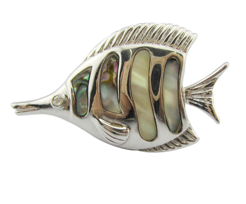 Peixe Palhaço Peixe Animal Concha Pendente Colar De Forma Irregular