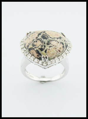 925 Prata Divino Anéis de Pedras preciosas com 20-30mm Pedra Principal Prata Esterlina Anéis Gravados Prata Esterlina Anel de Coração