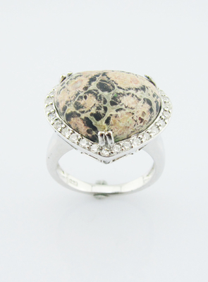 925 Prata Divino Anéis de Pedras preciosas com 20-30mm Pedra Principal Prata Esterlina Anéis Gravados Prata Esterlina Anel de Coração