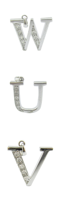 Personalizado S925 18K Branco Prateado de Ouro Pendente Com Alfabeto S Letras Prata Cz Pendente Alfabeto Pendente Verão Férias