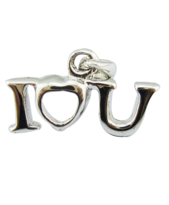I LOVE U Pendente Sparkling Sterling Silver A Z Alfabeto Pendente peças de jóias Love Story Pendente congelado
