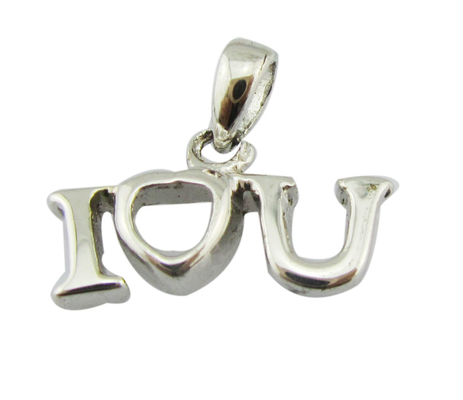 I LOVE U Pendente Sparkling Sterling Silver A Z Alfabeto Pendente peças de jóias Love Story Pendente congelado
