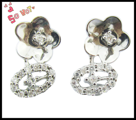 Vintage 925 Silver CZ brincos sem níquel para ocasião casual estilo simples lindos brincos de prata esterlina prata pequena