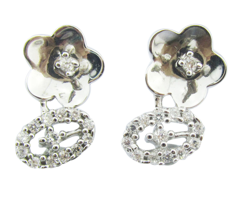 Vintage 925 Silver CZ brincos sem níquel para ocasião casual estilo simples lindos brincos de prata esterlina prata pequena