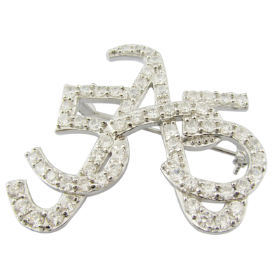 Ligeiro e intrincado 925 Silver Pin Brooch Com CZ Sterling Silver Brooch Sua Bolsa Brooch Design