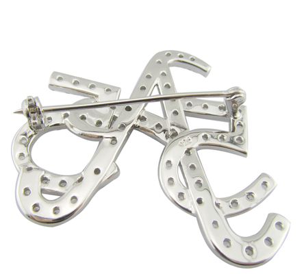 Ligeiro e intrincado 925 Silver Pin Brooch Com CZ Sterling Silver Brooch Sua Bolsa Brooch Design