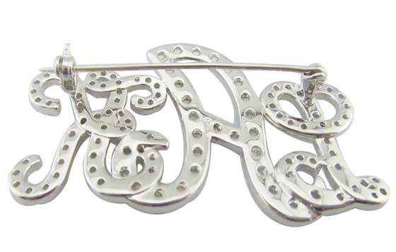 Broche de prata 925 CZ com gravuras complexas Para ocasiões formais Alguém especial Broche de prata esterlina