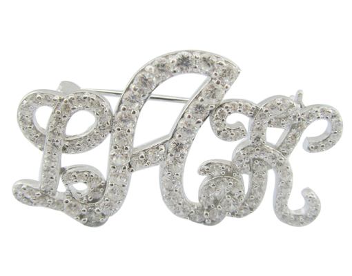 Broche de prata 925 CZ com gravuras complexas Para ocasiões formais Alguém especial Broche de prata esterlina