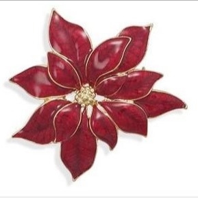 Natal CZ / 925 Silver Brooch Red Round Shape CZ Pin Brooch Para presentes de aniversário Feliz Natal