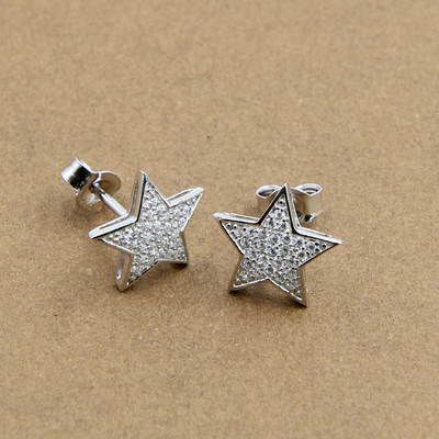 Star Earring Stud Twinkling Star 925 Sterling Silver Stud brincos para o dia-a-dia Glamour brincos de prata real