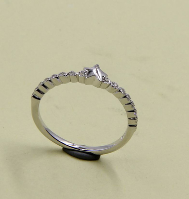 925 Sterling Silver CZ Prong / Pave Setting Unisex Anéis redondos de pedra em banda de 2-3 mm Anel de coração de prata esterlina