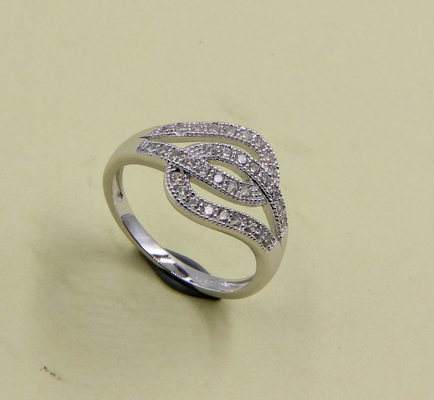 Radiant Cut Pear CZ Anéis em prata pura 925 de pedra tamanho 1,0-2,0 mm anel de prata gravado anéis de moda de prata