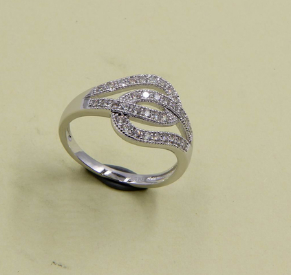 Radiant Cut Pear CZ Anéis em prata pura 925 de pedra tamanho 1,0-2,0 mm anel de prata gravado anéis de moda de prata