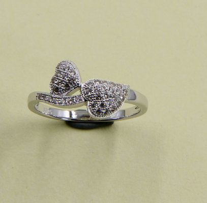 Heart Leaf CZ AAA Anel empilhável 925 Sterling Silver CZ Anéis Pera/ Oval/ Redondo/ Chevron/ Heart Cut CZ Anel de pedra preciosa