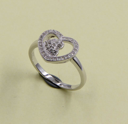 925 Sterling Silver Round Cut Cubic Zirconia Rings para Mulheres Sterling Silver Heart Stackable Rings Silver Cz Rings