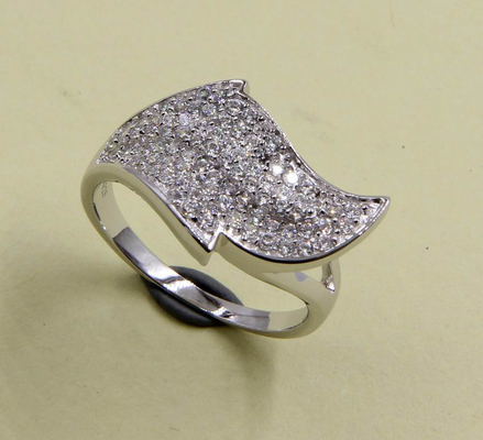 925 Prata pura Bezel Wedding Leaf Design Ring com espumante CZ Solitário E Pave Eternity Band Sterling Silver Diamon