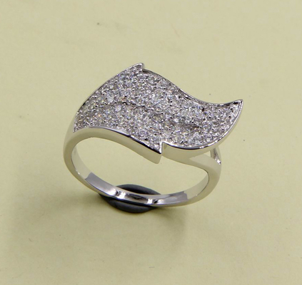 925 Prata pura Bezel Wedding Leaf Design Ring com espumante CZ Solitário E Pave Eternity Band Sterling Silver Diamon