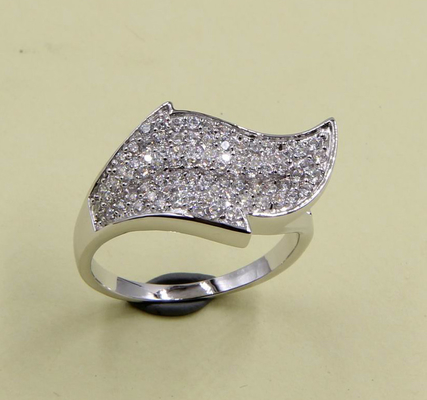 925 Prata pura Bezel Wedding Leaf Design Ring com espumante CZ Solitário E Pave Eternity Band Sterling Silver Diamon