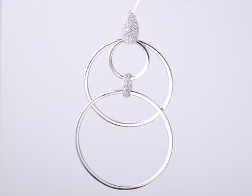 Colchão de forma oval Coleção Geométrica Pendente Pendente com pedra de zircão 925 Jóias de prata esterlina Acessórios Geometria de prata Geometria de cristal joias de prata pendente de campeonato de férias de verão