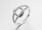 2.80g curvou os anéis de prata da aliança de casamento 2.5mm da CZ com as pedras para senhoras