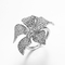 Dobro-flor dos anéis de Sterling Silver CZ do anel de noivado 925 da flor