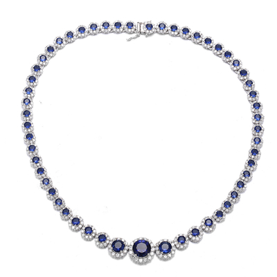 Luxo Rubí Colar de Pedras preciosas A Grau cúbico Zirconia Colar de Pedras preciosas 925 Sterling Silver Sterling Silver Colar