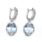 topázio dos azul-céu do círculo de 4.1g Sterling Silver Aquamarine Drop Earrings