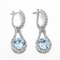 topázio dos azul-céu do círculo de 4.1g Sterling Silver Aquamarine Drop Earrings