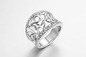 5,81 gramas de aniversário de casamento de prata soam o anel oval do zirconita do ODM