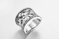 5,81 gramas de aniversário de casamento de prata soam o anel oval do zirconita do ODM
