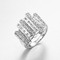 Anel redondo 4.93g Sterling Silver Rings For Women da eternidade do zirconita do furo