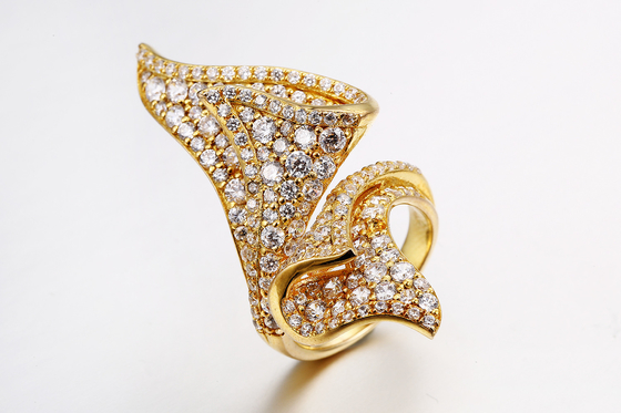 Inregular dá forma a 925 anéis de prata AAA Sterling Silver Angel Wing Ring da CZ
