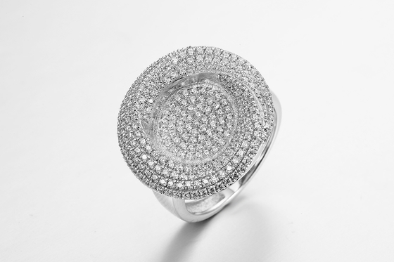 6.8g Sterling Silver Open Circle Ring Disc Tffany Interlocking Circles Anel
