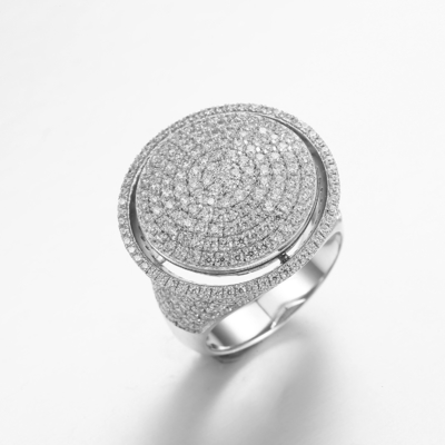 6.8g Sterling Silver Open Circle Ring Disc Tffany Interlocking Circles Anel
