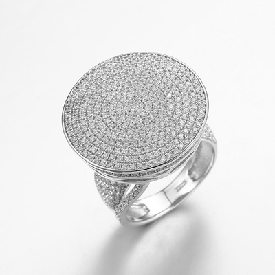 6.8g Sterling Silver Open Circle Ring Disc Tffany Interlocking Circles Anel