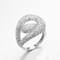 O anel dá forma aos anéis que de prata de 7.59g 925 CZ o ródio chapeou o anel de Infinite Loop