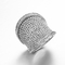 zirconita de prata Sterling Silver Shield Ring dos anéis de 5.89g 925 CZ