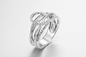 O coração abraçou 925 a zircônia de prata Sterling Silver dos anéis 10.79g Pandora Heart Ring Clear Cubic da CZ
