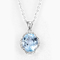 pendente de prata 10mm Topaz Birthstone Necklace azul suíço de pedra preciosa 2.75g 925