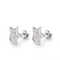 Brincos 1.37g Sterling Silver Pentagram Earrings do parafuso prisioneiro da estrela do zirconita dos pares