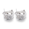 brincos do parafuso prisioneiro do zirconita de 3.88g 925 Sterling Silver Hoop Earrings AAA 2mm