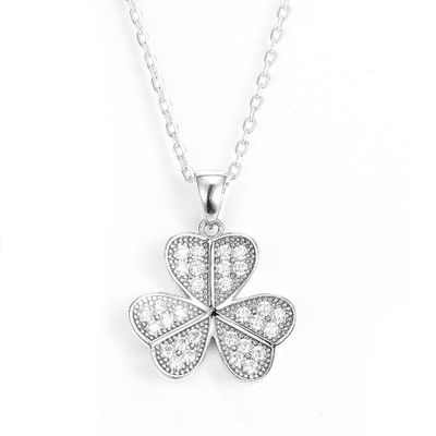 Pingente em forma de folha em prata 925 com banho PVD, colar pingente Tiffany
