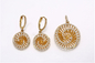 O ouro espiral de AAA+ CZ 925 Sterling Silver Bridal Sets Circular chapeou os brincos de prata