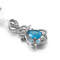a colar de prata do pendente de pedra preciosa 2.05g 925 encanta a safira azul oval