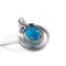 a colar de prata do pendente de pedra preciosa 2.05g 925 encanta a safira azul oval