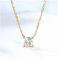 ouro Diamond Necklace Princess Cut Solitaire Diamond Necklace Yellow Gold de 0.20ct 18K